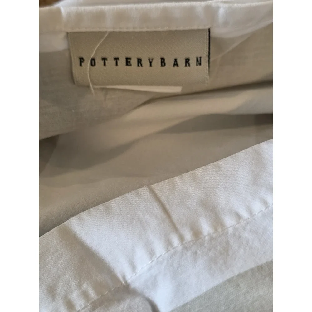 Pottery Barn Euro Sham Cover Egyptian Cotton Tan White Stripe